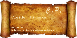 Czeider Piroska névjegykártya